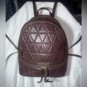 Michael Kors Burgundy Quilted Mini Backpack